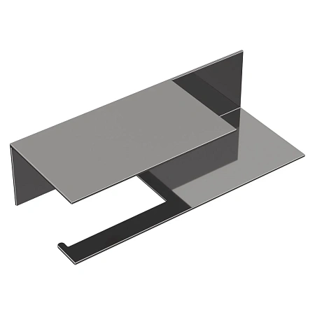 Держатель туалетной бумаги Boheme Qubic 10721-2-SGM Shine Gun Metal c полкой Держатель туалетной бумаги Boheme Qubic 10721-2-SGM Shine Gun Metal c полкой