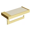 Держатель туалетной бумаги Boheme Qubic 10721-G Gold c крышкой