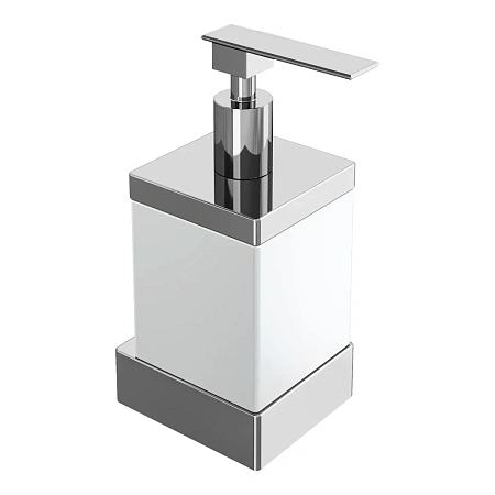 Дозатор жидкого мыла Boheme Qubic 10727-CR Chrome настенный