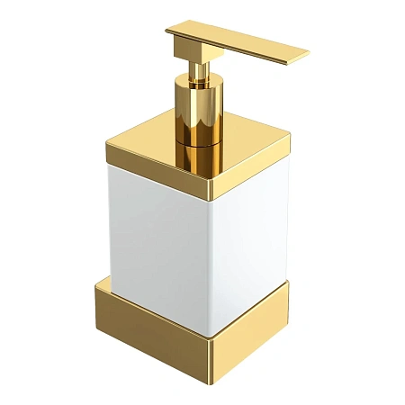 Дозатор жидкого мыла Boheme Qubic 10727-G Gold настенный Дозатор жидкого мыла Boheme Qubic 10727-G Gold настенный