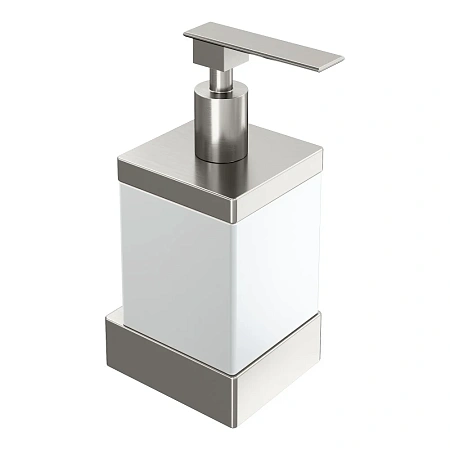 Дозатор жидкого мыла Boheme Qubic 10727-NB Nickel Brush настенный