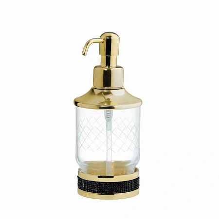 Дозатор жидкого мыла Boheme Royal Cristal 10929-ROYALE-G-B BLACK GOLD настольный Дозатор жидкого мыла Boheme Royal Cristal 10929-ROYALE-G-B BLACK GOLD настольный