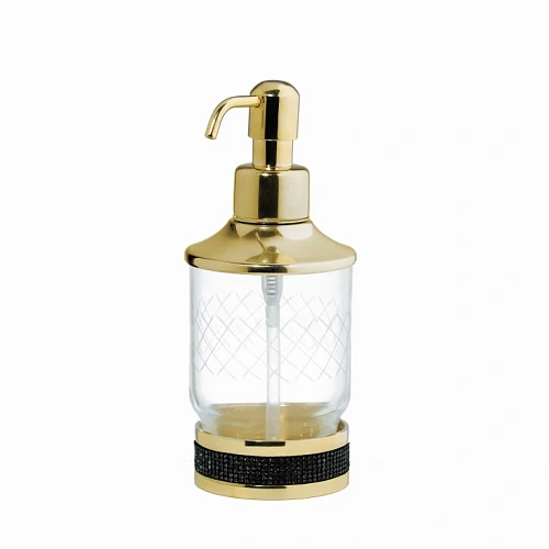 Дозатор жидкого мыла Boheme Royal Cristal 10929-ROYALE-G-B BLACK GOLD настольный Дозатор жидкого мыла Boheme Royal Cristal 10929-ROYALE-G-B BLACK GOLD настольный