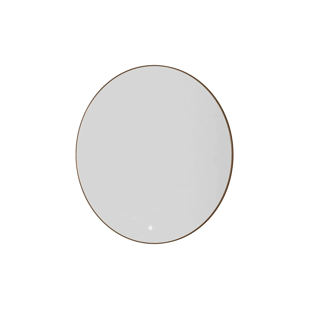 Зеркало Armadi Art Modern 545-80-BRB BRUSHED BRONZE круглое c металлической рамой, подсветка, сенсор, антизапотевание, 80 см — Изображение 1