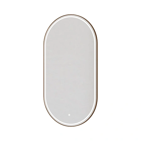 Зеркало Armadi Art Modern 568-BRB BRUSHED BRONZE овальное металлическая рама 110x60 см, с подсветкой, антизапотевание