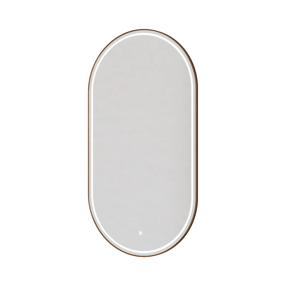 Зеркало Armadi Art Modern 568-BRB BRUSHED BRONZE овальное металлическая рама 110x60 см, с подсветкой, антизапотевание — Изображение 1