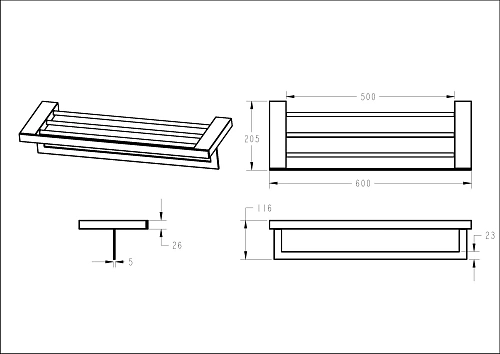 Полотенцедержатель Boheme Qubic 10737-B Black Полотенцедержатель Boheme Qubic 10737-B Black
