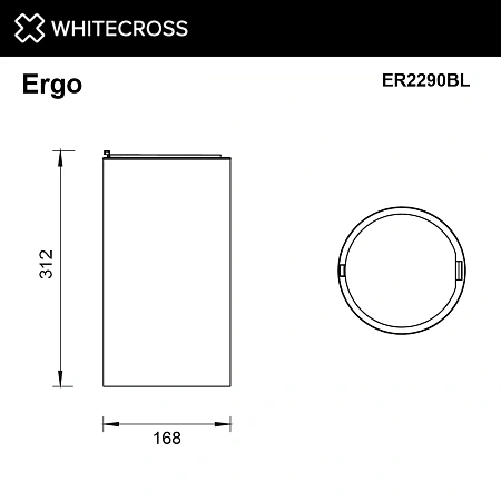 Ведро для мусора WHITECROSS Ergo ER2290BL 4 л. с крышкой черный матовый Ведро для мусора WHITECROSS Ergo ER2290BL 4 л. с крышкой черный матовый