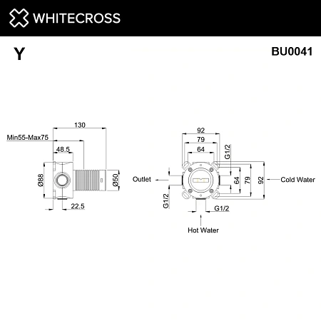 Внутренняя часть смесителя WHITECROSS Y1241 на 1 потребитель BU0041 Внутренняя часть смесителя WHITECROSS Y1241 на 1 потребитель BU0041