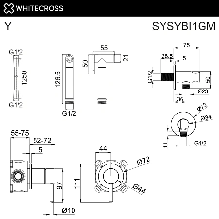 Детальная картинка товара «гигиенический душ whitecross y sysybi1gm скрытого монтажа, оружейная сталь» Детальная картинка товара «гигиенический душ whitecross y sysybi1gm скрытого монтажа, оружейная сталь»