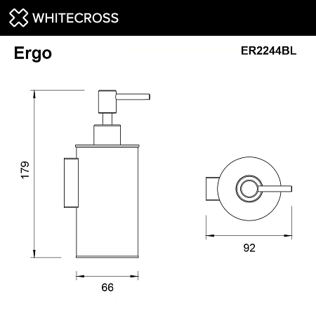 Дозатор жидкого мыла WHITECROSS Ergo ER2244BL черный матовый Дозатор жидкого мыла WHITECROSS Ergo ER2244BL черный матовый