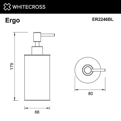 Дозатор жидкого мыла WHITECROSS Ergo ER2246BL черный матовый Дозатор жидкого мыла WHITECROSS Ergo ER2246BL черный матовый