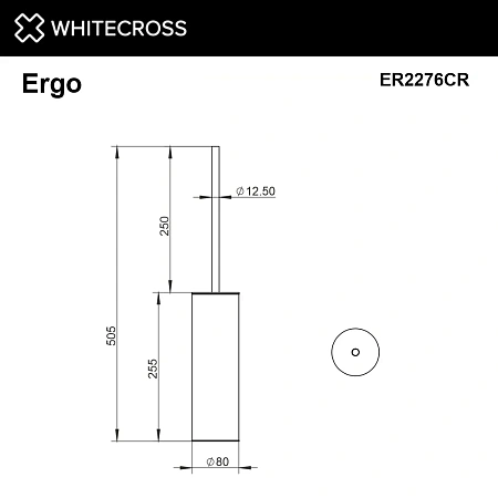 Ершик для унитаза WHITECROSS Ergo ER2276CR напольный, хром Ершик для унитаза WHITECROSS Ergo ER2276CR напольный, хром