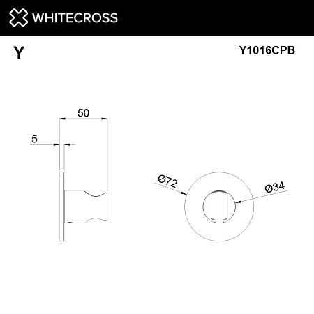 Кронштейн верхнего душа WHITECROSS Y1016CPB брашированная медь Кронштейн верхнего душа WHITECROSS Y1016CPB брашированная медь
