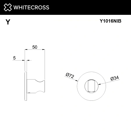 Кронштейн верхнего душа WHITECROSS Y1016NIB брашированный никель Кронштейн верхнего душа WHITECROSS Y1016NIB брашированный никель