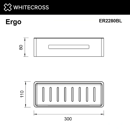 Полка WHITECROSS Ergo ER2280BL черный матовый Полка WHITECROSS Ergo ER2280BL черный матовый