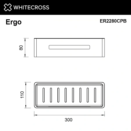 Полка WHITECROSS Ergo ER2280CPB брашированная медь Полка WHITECROSS Ergo ER2280CPB брашированная медь