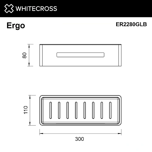 Полка WHITECROSS Ergo ER2280GLB брашированное золото Полка WHITECROSS Ergo ER2280GLB брашированное золото