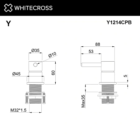 Смеситель для раковины WHITECROSS Y1214CPB скрытого монтажа, брашированная медь Смеситель для раковины WHITECROSS Y1214CPB скрытого монтажа, брашированная медь