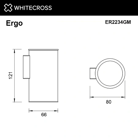 Стакан WHITECROSS Ergo ER2234GM оружейная сталь Стакан WHITECROSS Ergo ER2234GM оружейная сталь
