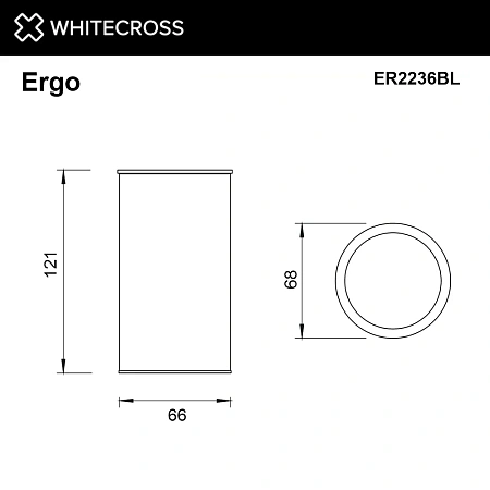 Стакан WHITECROSS Ergo ER2236BL черный матовый Стакан WHITECROSS Ergo ER2236BL черный матовый