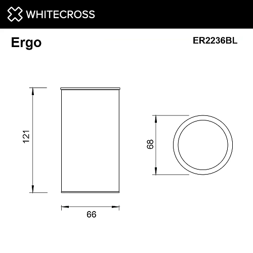Стакан WHITECROSS Ergo ER2236BL черный матовый Стакан WHITECROSS Ergo ER2236BL черный матовый