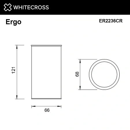 Стакан WHITECROSS Ergo ER2236CR хром Стакан WHITECROSS Ergo ER2236CR хром