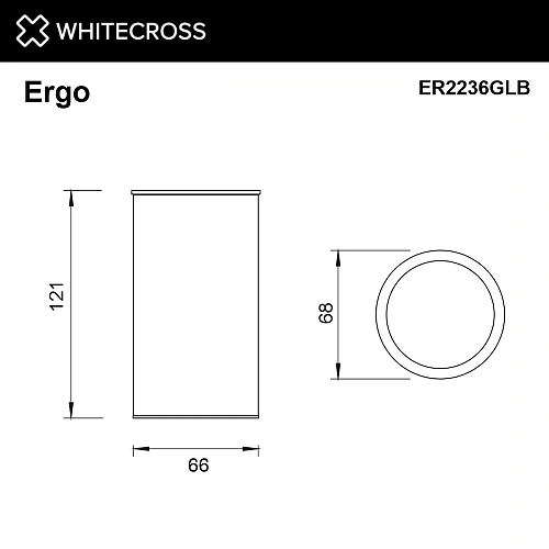 Стакан WHITECROSS Ergo ER2236GLB брашированное золото Стакан WHITECROSS Ergo ER2236GLB брашированное золото