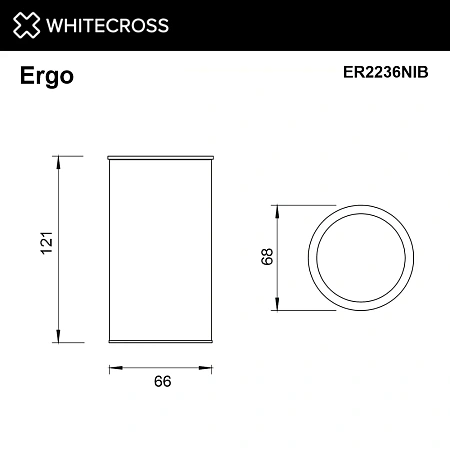 Стакан WHITECROSS Ergo ER2236NIB брашированный никель Стакан WHITECROSS Ergo ER2236NIB брашированный никель