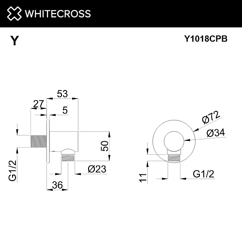 Шланговое подключение WHITECROSS Y1018CPB брашированная медь Шланговое подключение WHITECROSS Y1018CPB брашированная медь