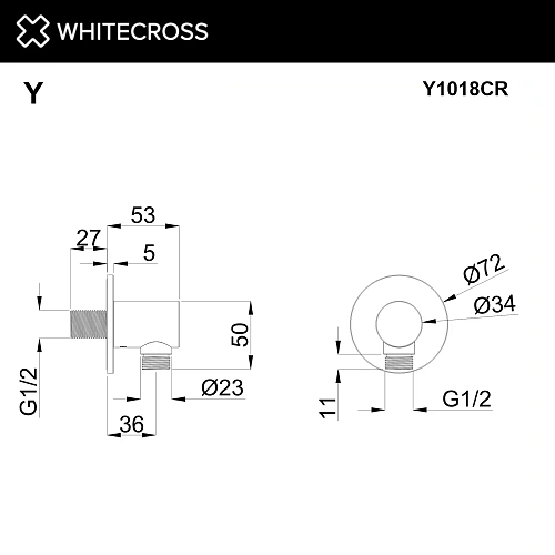 Шланговое подключение WHITECROSS Y1018CR хром Шланговое подключение WHITECROSS Y1018CR хром