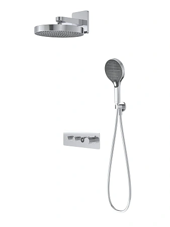 Душевая система CEZARES RAIN2-SET-T-01 встраиваемая с термостатом и изливом Душевая система CEZARES RAIN2-SET-T-01 встраиваемая с термостатом и изливом