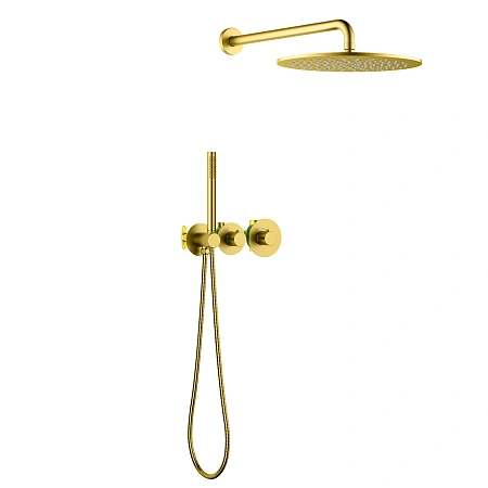 Душевая система Timo Saona SX-2359/20SM встроенная с термостатом, золото шлифованное Душевая система Timo Saona SX-2359/20SM встроенная с термостатом, золото шлифованное