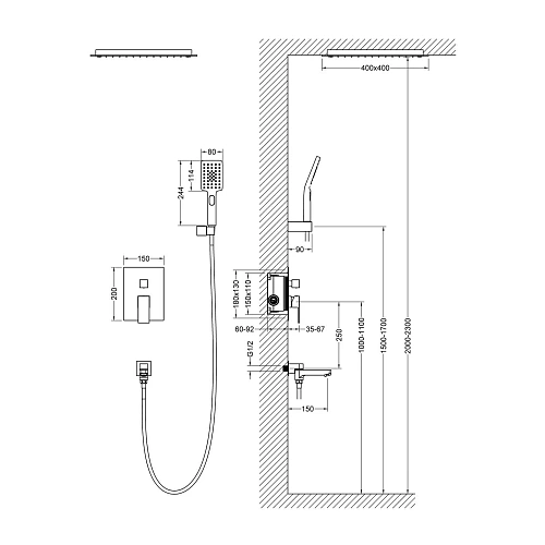 Душевая система Timo Selene SX-2039/16SM встроенная, белый матовый Душевая система Timo Selene SX-2039/16SM встроенная, белый матовый