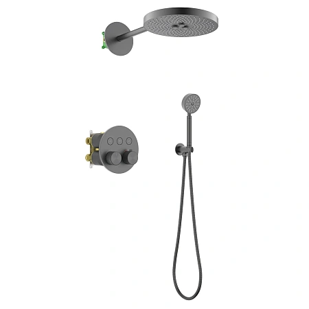 Душевая система Timo Saona SX-2308/18SM встроенная с термостатом, черное золото Душевая система Timo Saona SX-2308/18SM встроенная с термостатом, черное золото