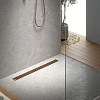 Душевой лоток TIMO Drain System 700 с вставкой lines, розовое золото Душевой лоток TIMO Drain System 700 с вставкой lines, розовое золото