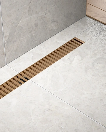 Душевой лоток TIMO Drain System 800 с вставкой lines, розовое золото Душевой лоток TIMO Drain System 800 с вставкой lines, розовое золото
