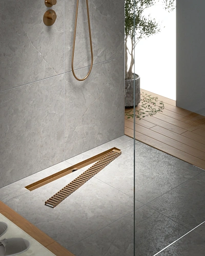 Душевой лоток TIMO Drain System 900 с вставкой lines, розовое золото Душевой лоток TIMO Drain System 900 с вставкой lines, розовое золото