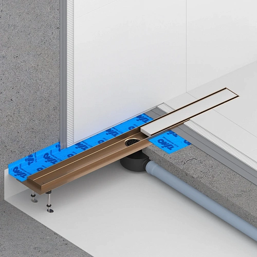 Душевой лоток TIMO Drain System 900 с двусторонней панелью plate под плитку, розовое золото Душевой лоток TIMO Drain System 900 с двусторонней панелью plate под плитку, розовое золото
