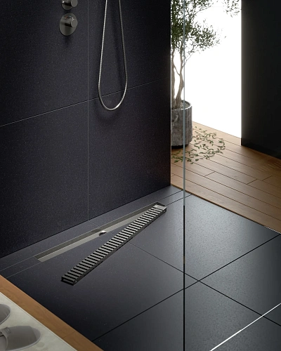 Душевой лоток TIMO Drain System 600 с вставкой lines, черное золото Душевой лоток TIMO Drain System 600 с вставкой lines, черное золото
