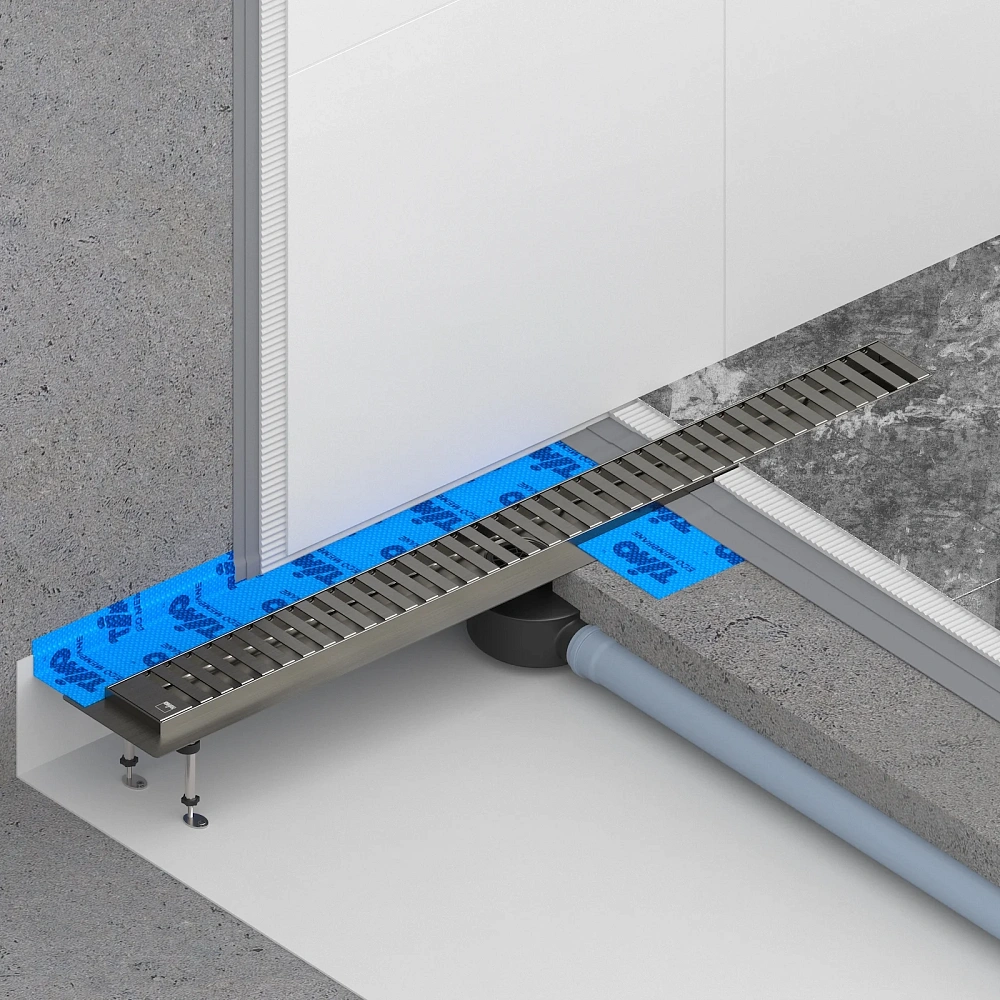 Душевой лоток TIMO Drain System 800 с вставкой lines, черное золото — Изображение 5