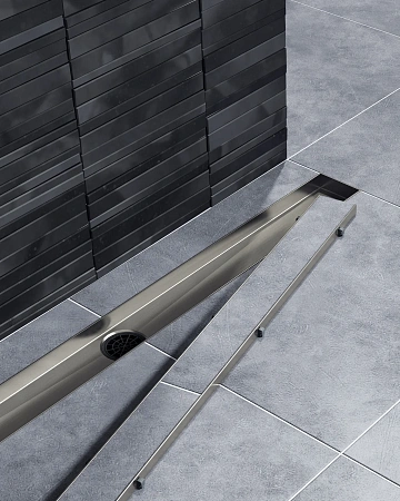 Душевой лоток TIMO Drain System 1000 с двусторонней панелью plate под плитку, черное золото Душевой лоток TIMO Drain System 1000 с двусторонней панелью plate под плитку, черное золото