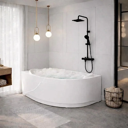 Акриловая ванна TIMO LINNA149L-SET 1490x960x690 на раме с экраном Акриловая ванна TIMO LINNA149L-SET 1490x960x690 на раме с экраном