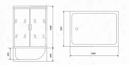 Душевая кабина Timo Lux TL-1505 148x82x220 Душевая кабина Timo Lux TL-1505 148x82x220