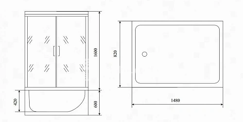 Душевая кабина Timo Lux TL-1505 148x82x220 Душевая кабина Timo Lux TL-1505 148x82x220