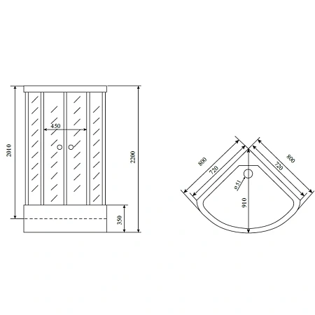 Душевая кабина Timo Standart T-6680B Black 80x80x220 Душевая кабина Timo Standart T-6680B Black 80x80x220