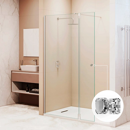 Душевая перегородка RGW WA-054 (WA-010 + Z-072) 900 351005493-11 стекло прозрачное, профиль хром Душевая перегородка RGW WA-054 (WA-010 + Z-072) 900 351005493-11 стекло прозрачное, профиль хром