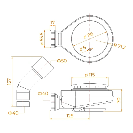 Сифон для поддона RGW S-16-1B 442416100-04 Сифон для поддона RGW S-16-1B 442416100-04