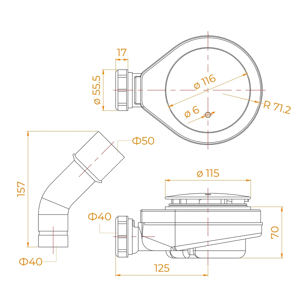 Сифон для поддона RGW S-16-1B 442416100-04 — Изображение 3
