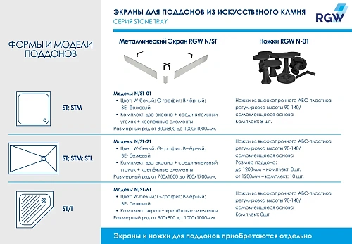 Душевой поддон RGW ST-B 16152075-04 черный Душевой поддон RGW ST-B 16152075-04 черный